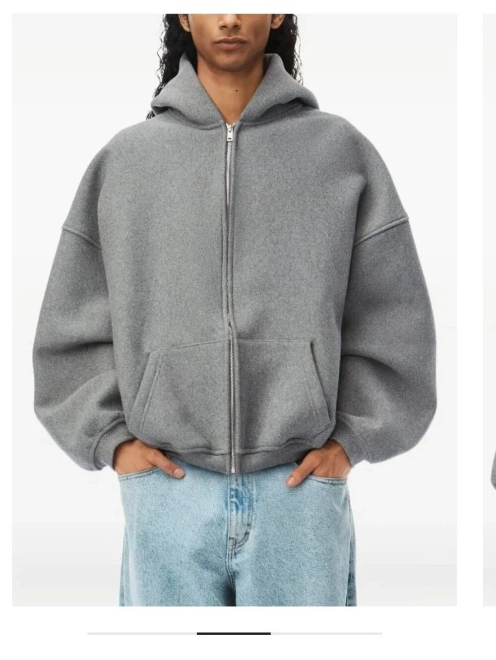 Alexander Wang Sweatshirt Unisex Puff Dense Glitter Runway Gray Full Zip $825